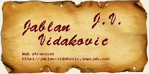 Jablan Vidaković vizit kartica